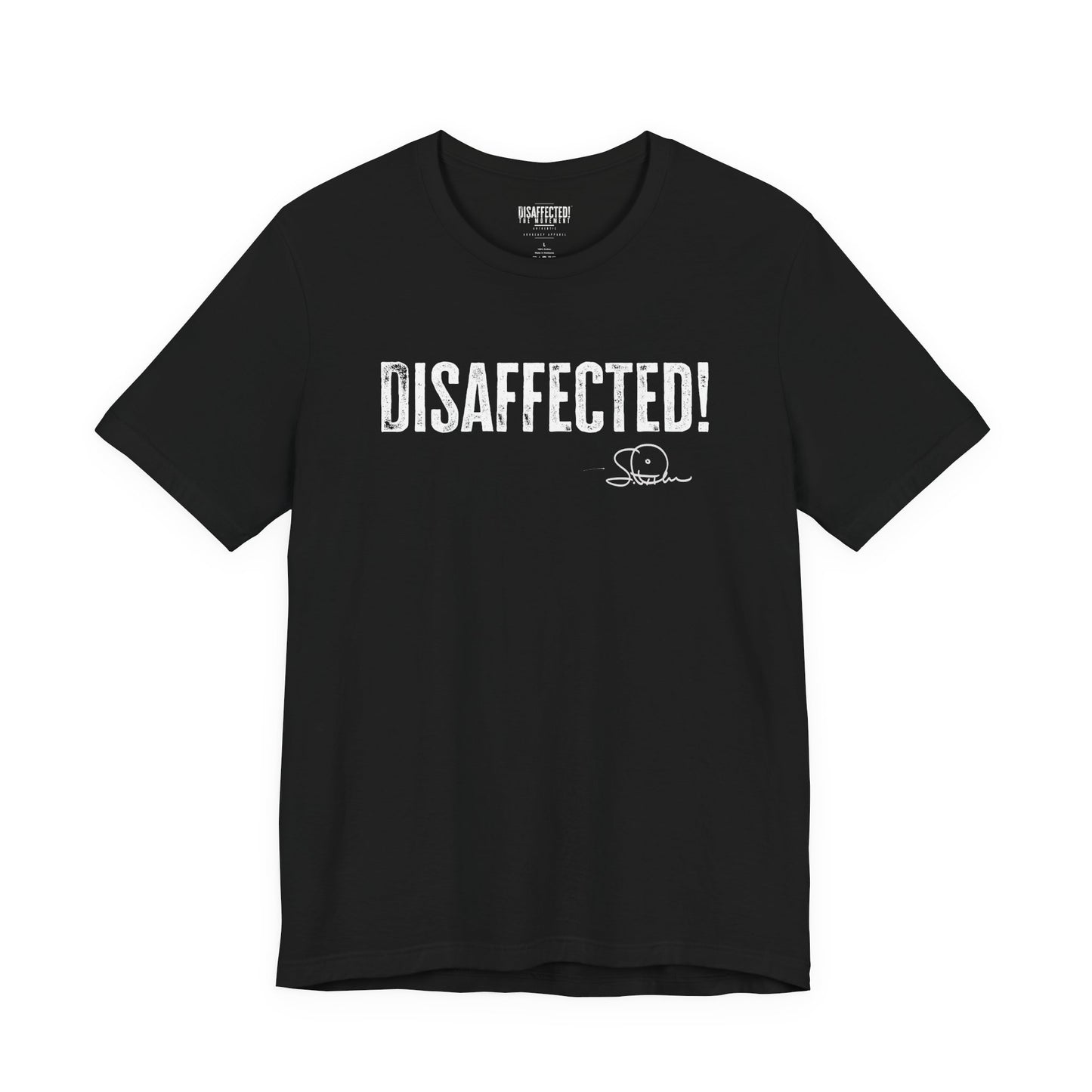 Disaffected! Bold Tee - (White on Black)