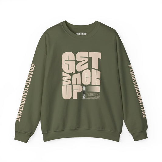 Rise Up Sweatshirt -Tan on  Military Green | #DisaffectedMovement Edition