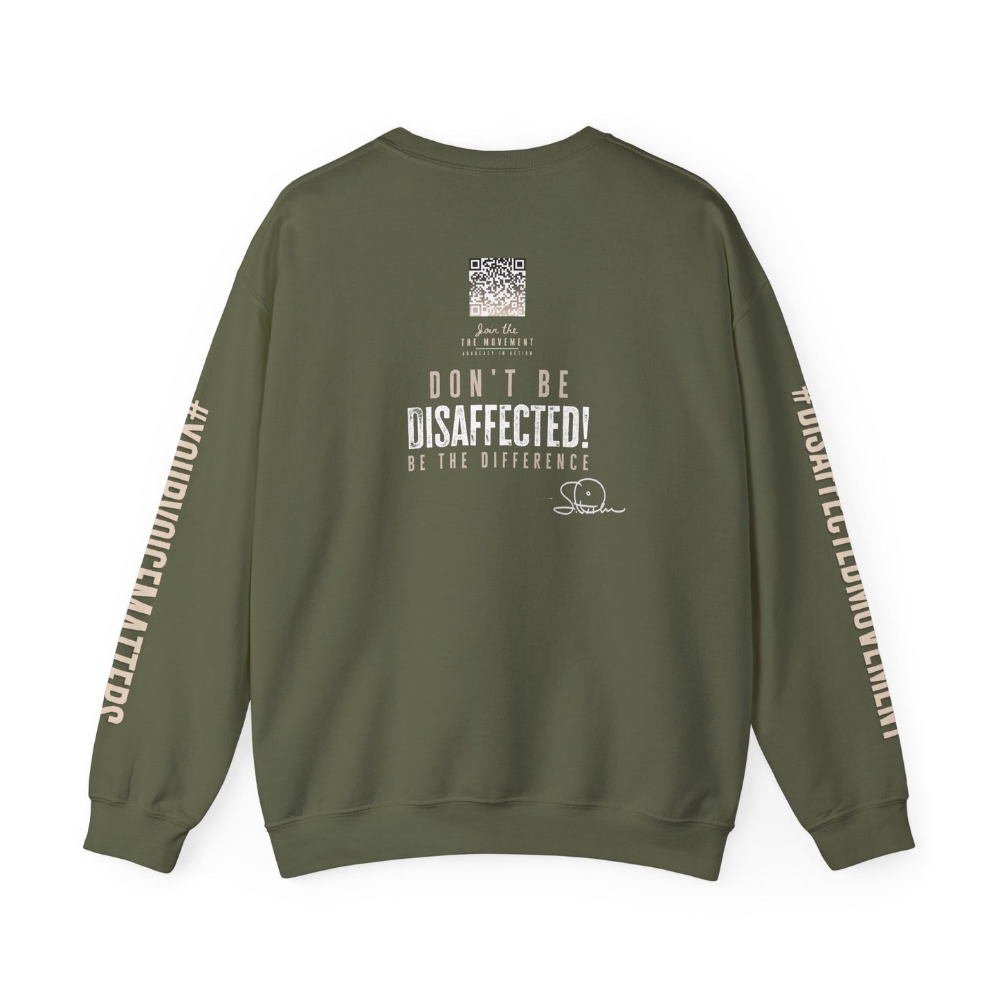 Rise Up Sweatshirt -Tan on  Military Green | #DisaffectedMovement Edition