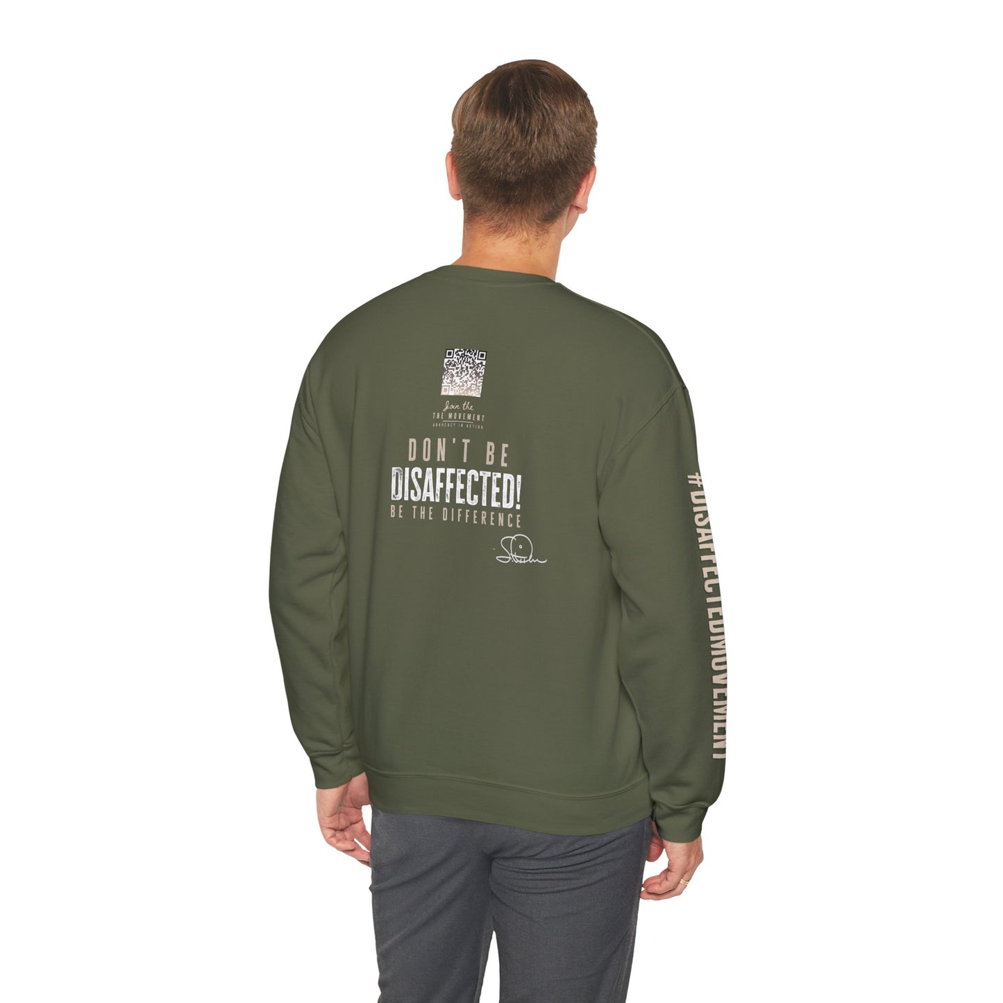 Rise Up Sweatshirt -Tan on  Military Green | #DisaffectedMovement Edition